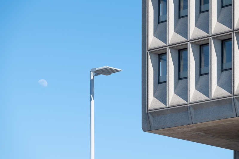 blue, wall, usa, office building, office building exterior, high rise, built structure, lamp post, office, window shade, curtain, outdoors, technology