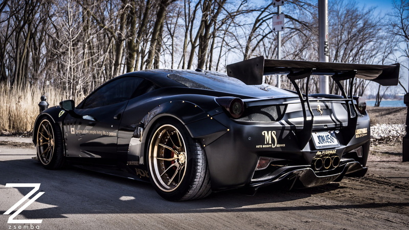 458, black, libertywalk, cars, bodykit, ferrari, wheels, adv1, modified, italia, 1080P