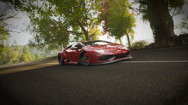 red cars, LibertyWalk, road, video games, screen shot, 1080P, Forza Horizon 4, Huracan, car