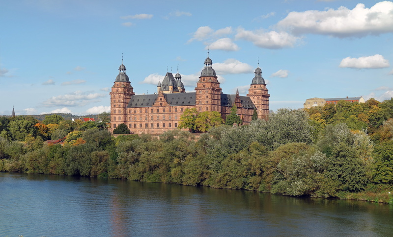 5K, nature, architecture, cloud - sky, palace, tourism, sky, river, no people, aschaffenburg, outdoors, travel destinations, waterfront, the past, built structure