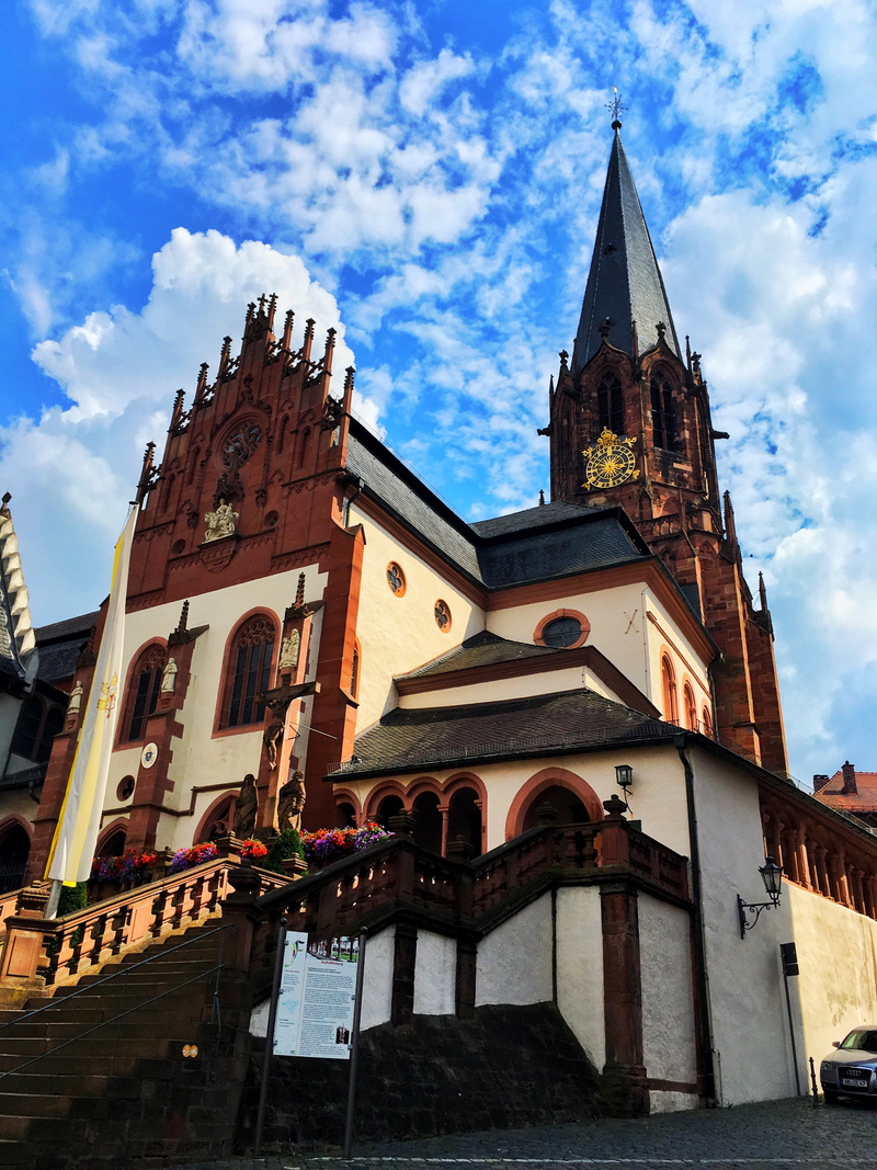 aschaffenburg, building exterior, place of worship, nature, place, tower, church, sky, spirituality, belief, building, spire, built structure, religion