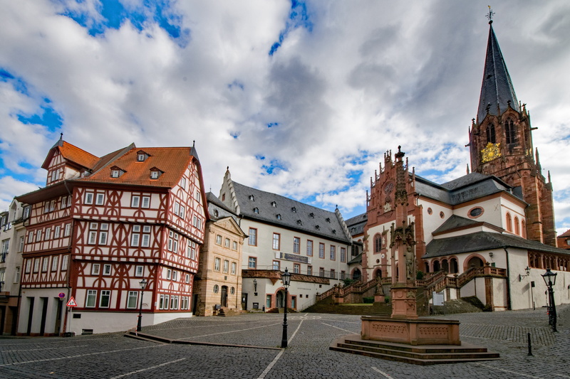 spire, 4K, faith, tourism, basilica minor, religion, outdoors, tower, aschaffenburg, history, building exterior, gothic style, the past, city, belief