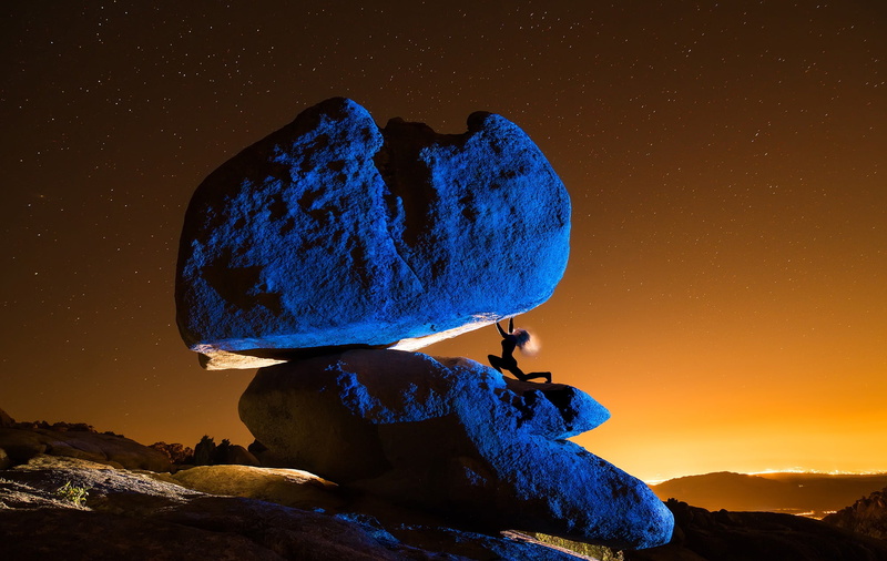 mountain, idyllic, star - space, rock formation, rock - object, solid, sky, scenics - nature, formation, tranquil scene, star, mountain peak, 1080P, space