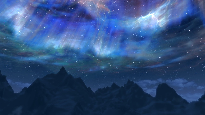 beauty in nature, astronomy, star - space, formation, no people, galaxy, rock formation, milky way, tranquility, aurorae, video games, The Elder Scrolls V: Skyrim