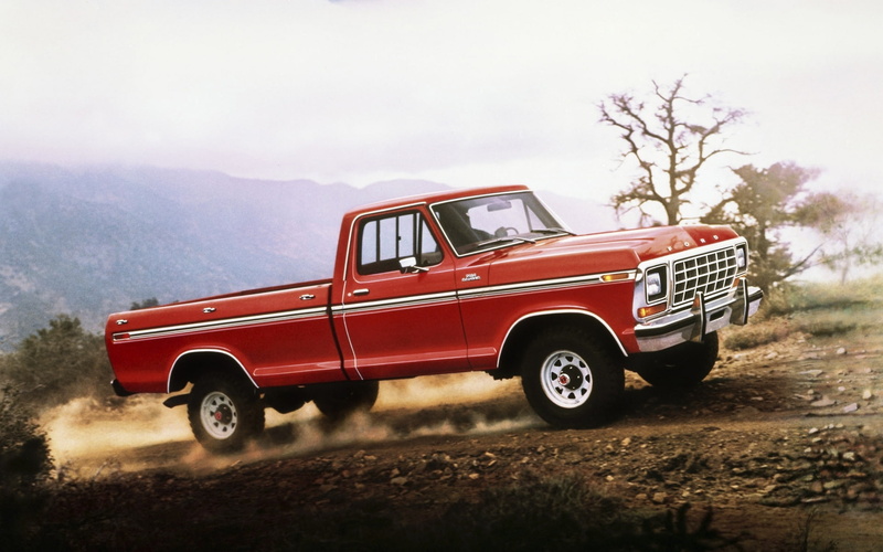 sky, motor vehicle, truck, land, transportation, F-150, day, tree, plant, one person, 1080P, land vehicle, classic, car, Ford, the sky, stationary, landscape