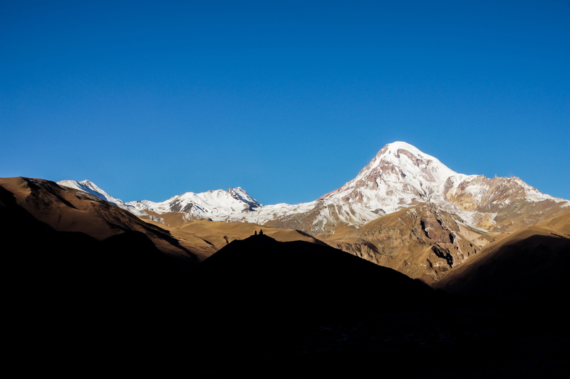 panoramic, scenics - nature, Asia, snow, gergeti, unesco, no people, cold temperature, nature, mtskheta, mountain range, clear sky, scenic, snowcapped mountain