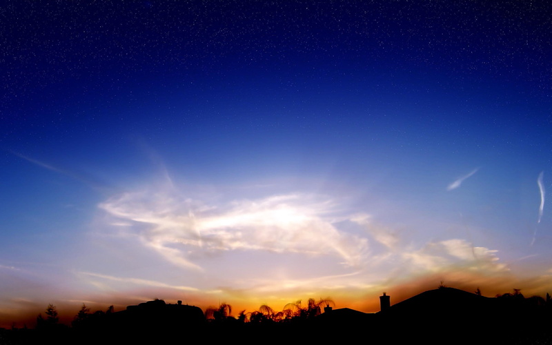 2K, wispy, sunset, nature and landscape