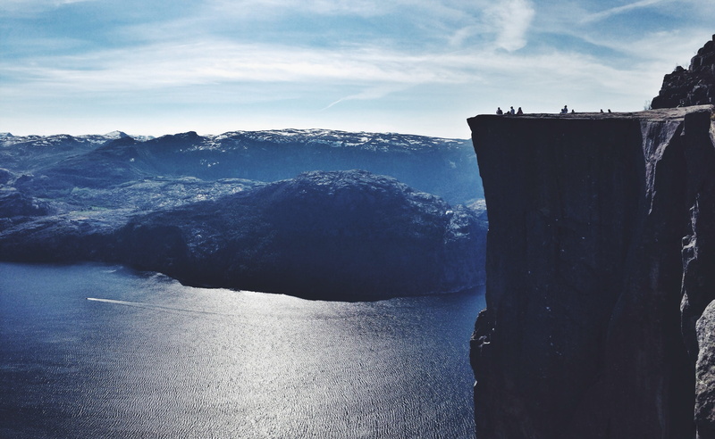 ocean, above, view, ice, beauty in nature, rock, mountain, fjord, brave, tree, cloud - sky, outdoor, adventure, norway, scenics - nature, landscape, body