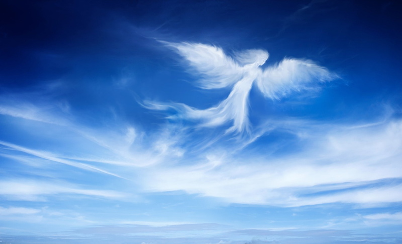 Angel, scenics - nature, Fantasy, cloud - sky, no people, backgrounds, wind, day, Cloud, environment, Artistic, tranquil scene, tranquility, softness, Sky