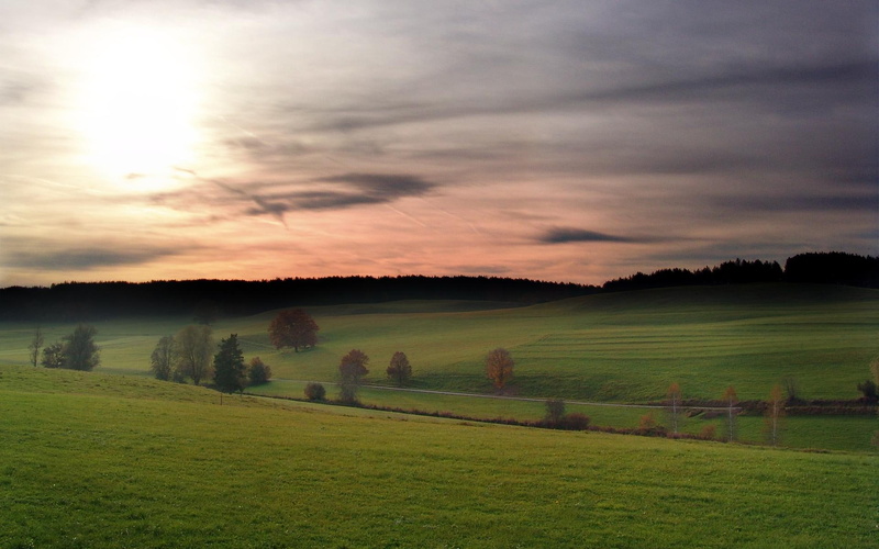 sundown, germany, 1080P, mountain, lscape, bayern, landscape, sunset, clouds, german, widescreen, 3d and abstr, tree