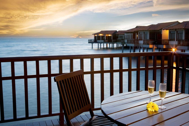lagoon, villas, water, islands, polynesia, island, evening, pacific, 720P, sunset, beautiful, bungalows, beach, champa, champage