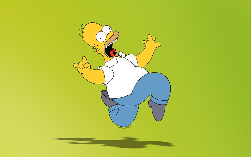 homer simpson, 1680x1050, jump, homer, cartoon, 720P, the simpsons, simpsons, simpson