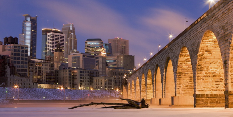 scenic, skyline, offices, evening, arches, building exterior, nature, no people, built structure, minneapolis, landscape, skyscraper, lights, traffic, illuminated