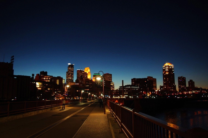 cool, nature and landscapes, yellow, light, skyscrapers, 1080P, downtown, minneapolis, street, architecture