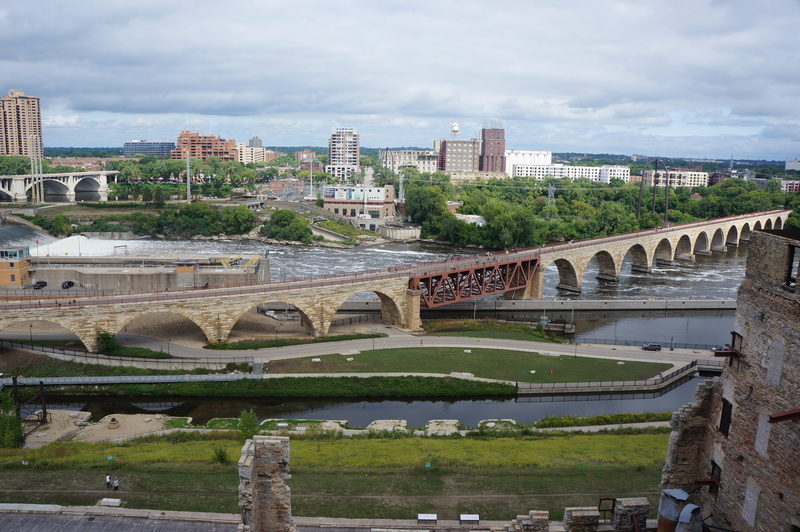 bridge - man made structure, no people, museum, connection, skyscraper, mill, minneapolis, flour, architecture, city, built structure, pillsbury, history