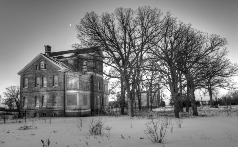 place of worship, building, snelling, bare tree, land, Fort, minneapolis, day, no people, nature, architecture, landscape, building exterior, cold temperature
