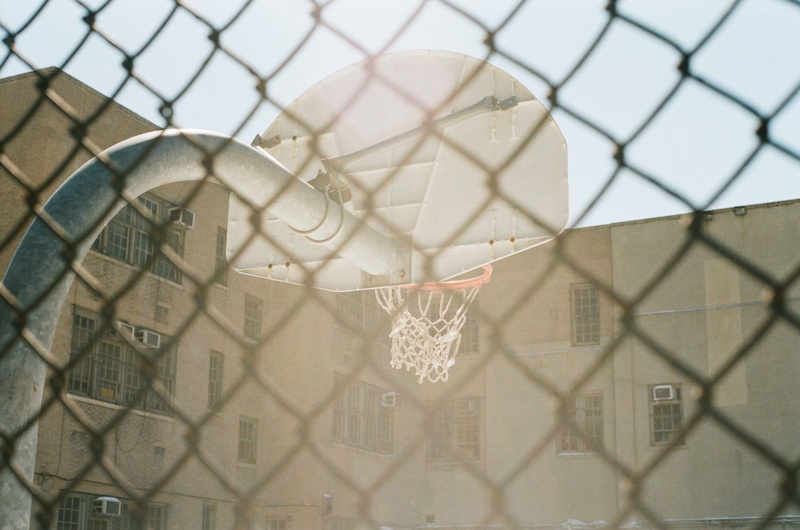 metal, hoop, architecture, 2K, photo, system, basketball, built structure, playground, light, security, fence, basketball court, boundary, windows, chainlink fence