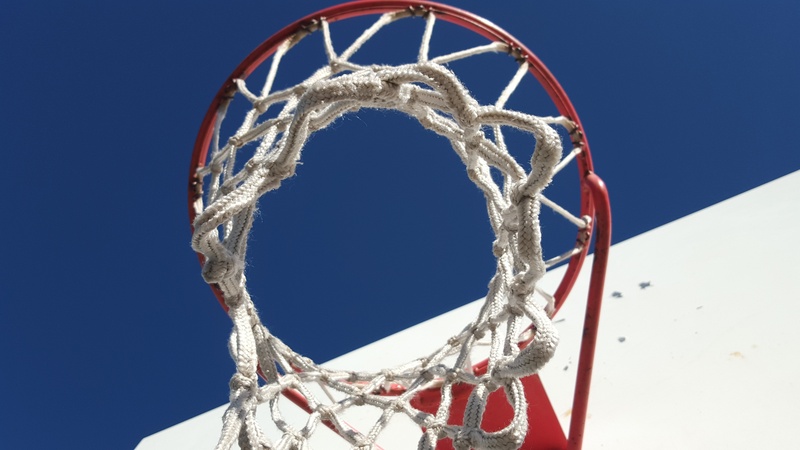 nature, success, hoop, creativity, photography, day, sports, sport, clear sky, high, white, angle, basketball, 2K, blue, directly below, basketball - sport