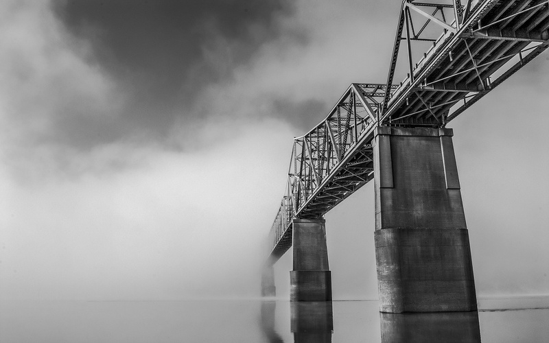 hd, 1080P, bridge, architecture, bw, ocean