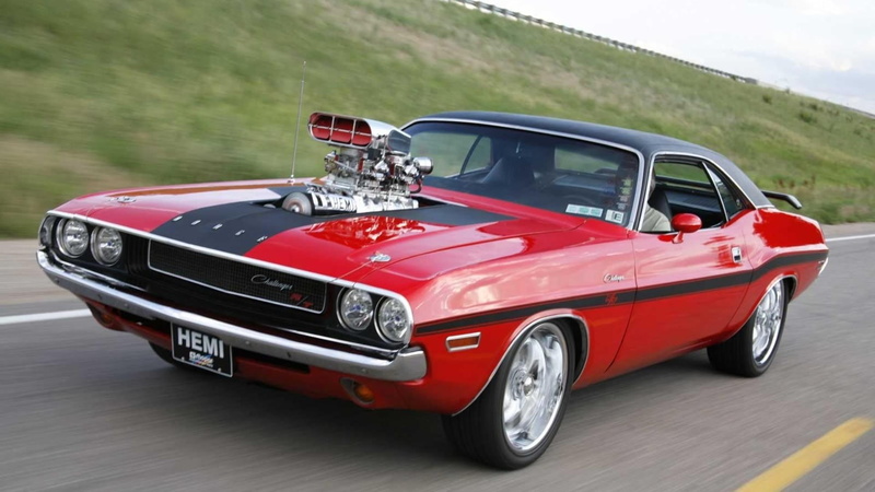 red, metal, muscle, land vehicle, sports car, mode of transportation, people, hemi, retro styled, chrome, transportation, 1080P, nature, wheel, motor vehicle