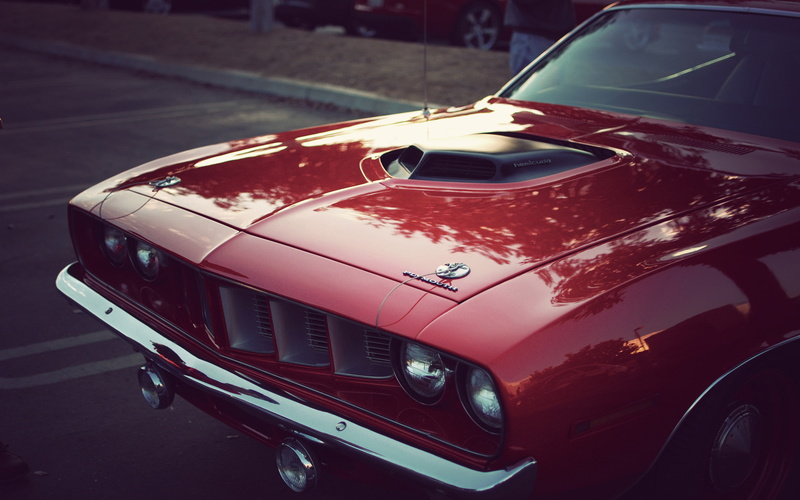 classic, plymouth, vehicle, muscle car, Hemi CUDA, red, 2K, vintage
