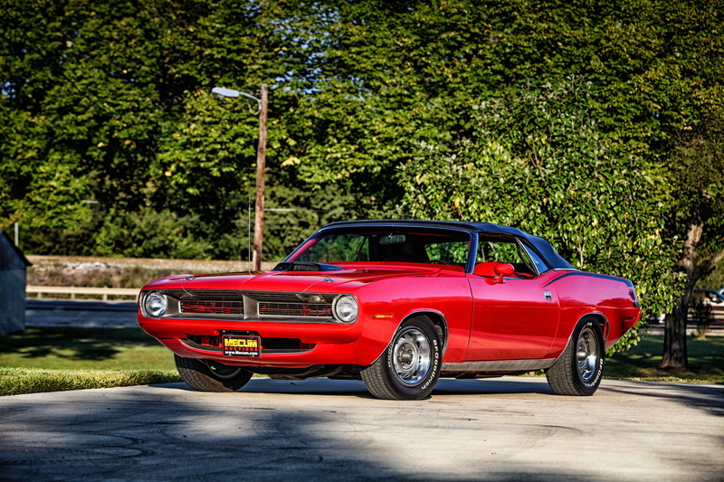 motor vehicle, no people, vintage car, 4K, plymouth barracuda, city, retro styled, outdoors, nature, day, road, transportation, plant, red, growth, vintage