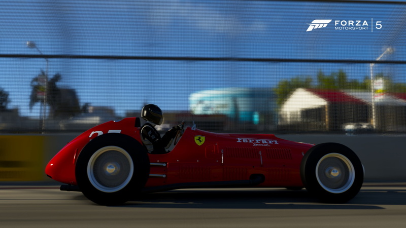 land vehicle, speed, transportation, day, video games, Ferrari 375, built structure, red cars, 1080P, focus on foreground, on the move, text, Forza Motorsport 5