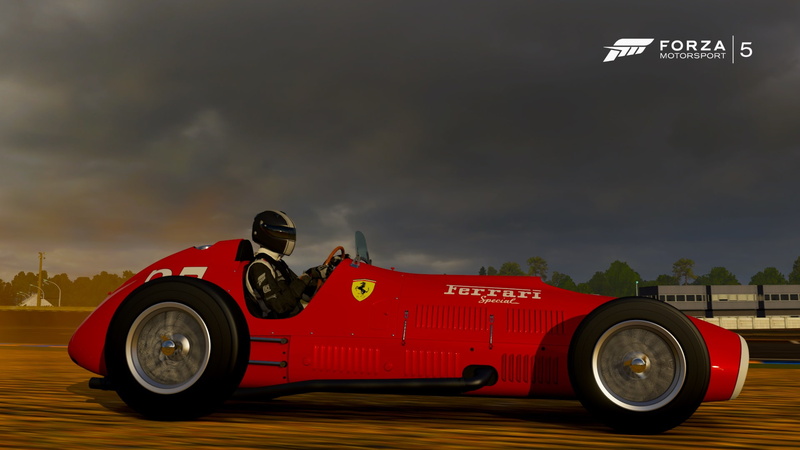 western script, red, day, land vehicle, Ferrari 375, Forza Motorsport, car, sky, outdoors, Forza Motorsport 5, red cars, transportation, video games, nature