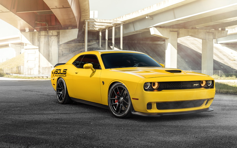 yellow, Hellcat, SRT, k, 4K, Dodge