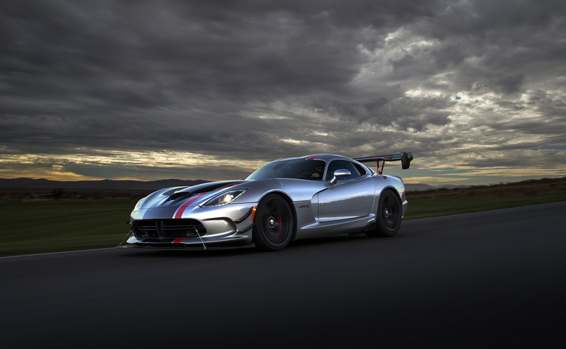 no people, road, car, chrysler, transportation, travel, fiat, mode of transportation, dusk, cloud - sky, storm, 2016 dodge viper, viper, sports car, 2K
