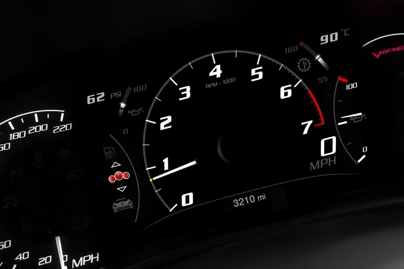 car, sport, viper, no people, accuracy, acr, meter - instrument of measurement, speed, coupe, dodge, land vehicle, transportation, black background, control panel