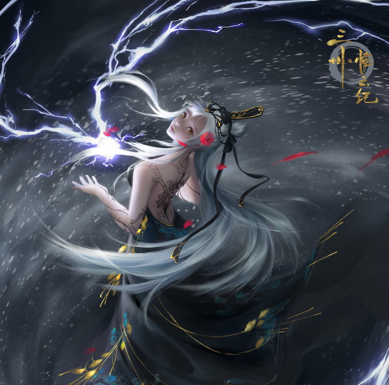 hairstyle, Dancing with magic, front view, luminos, girl, art and craft, 1080P, wind, female likeness, women, one person, black, dancer, illuminated, festival