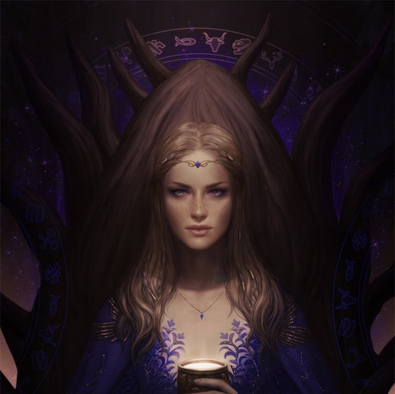 girl, portrait, 480P, digital composite, purple, night, luminos, fantasy, blonde, contemplation, indoors, hairstyle, art, females, frumusete, adult, hair