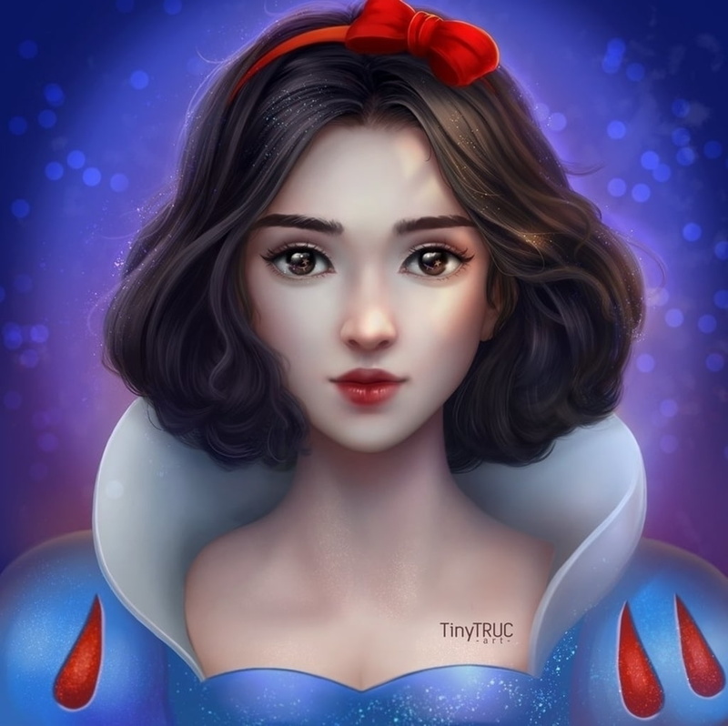 red, face, bow, girl, frumusete, 480P, fantasy, princess, luminos, Snow White, tinytruc, blue