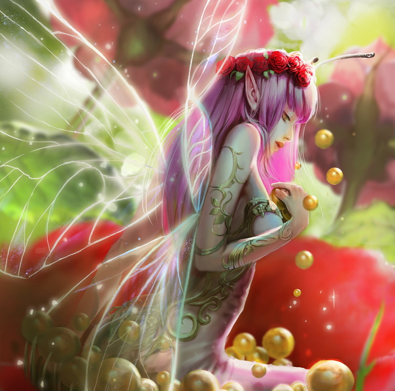 green color, lana g, day, art, red, Fairy, plant, leisure activity, 1080P, fantasy, multi colored, nature, green, wings, close-up, fashion, lifestyles