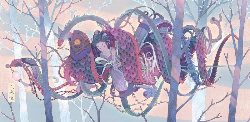Dragon Lady, dragon, branch, backgrounds, tree, nature, lange, 720P, luminos, creativity, craft, girl, decoration, fantasy, graffiti, pink, day, asina
