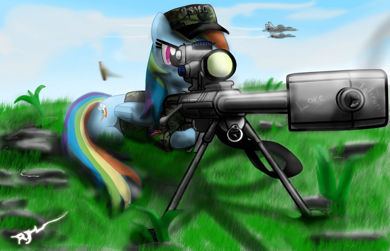 futuristic, My Little Pony: Friendship is Magic, pony, communication, security, green, technology, military, outdoors, Rainbow Dash, drone, sniper, plant