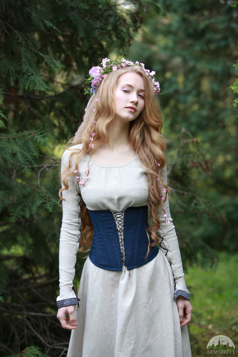 women, Armstreet, 1080P, flowers, long skirt, women outdoors, corset, portrait display, flower in hair, long hair, model, nature, portrait