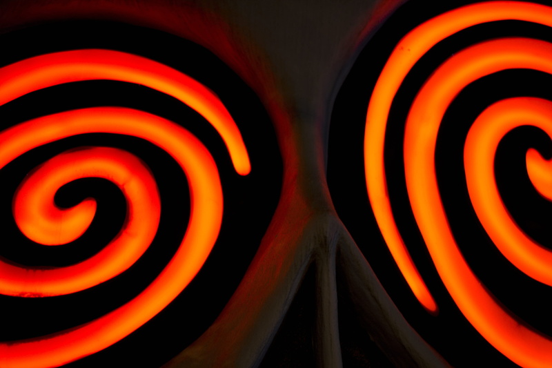 Neon, orange color, Energy, black color, backgrounds, indoors, creativity, glow, multi colored, Swirl, Glowing, illuminated, red, face, psychedelic, full frame