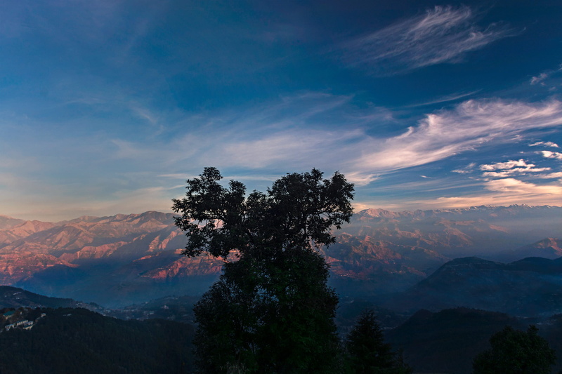 growth, non-urban scene, tranquil scene, scenics - nature, landscape, morning, trees, 2K, sunset, outdoors, mountain range, cloud, cloud - sky, green