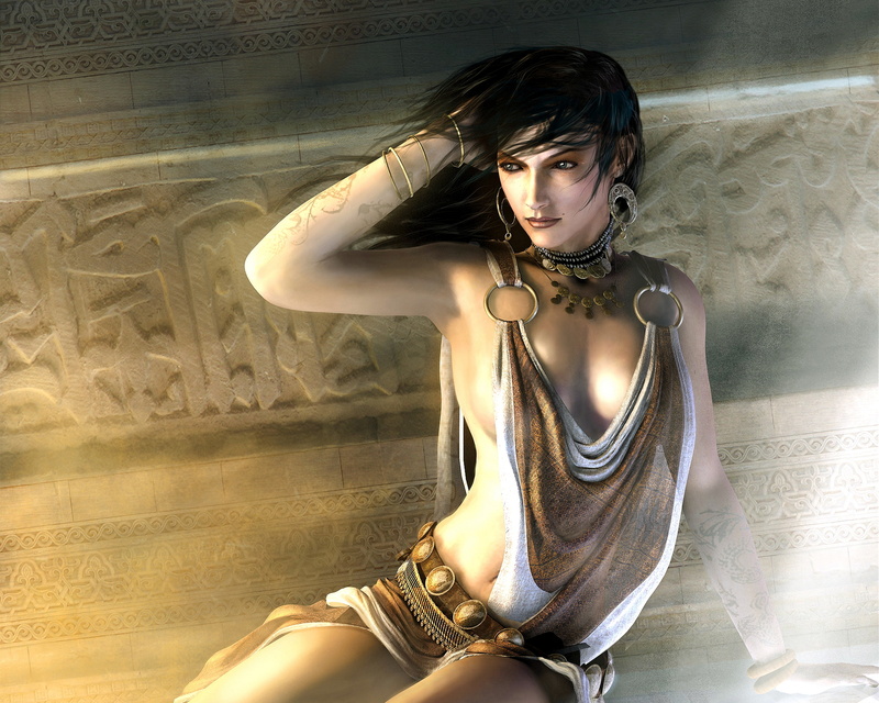 Kylene, The Empress Of Time, Prince Of Persia 3, the Human Body, women, indoors, fantasy, the city, clothing, one Person, long hair, floor, room, sensuality
