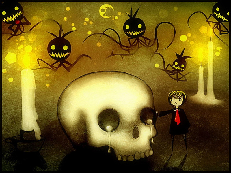 weird-things-people-wear, creative-pre--made, horror, tears, spooky, digital-art, 720P, ghost, halloween, drawings, skull
