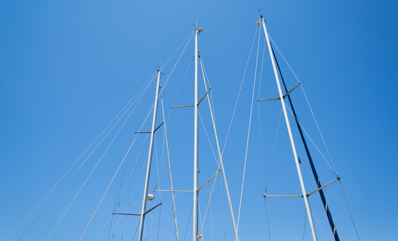 ship, maritime, nature, direct, summer, no people, mast, 8K, yachting, travel, sky, blue, transportation, connection, sailboat, sail, clear sky, outdoors