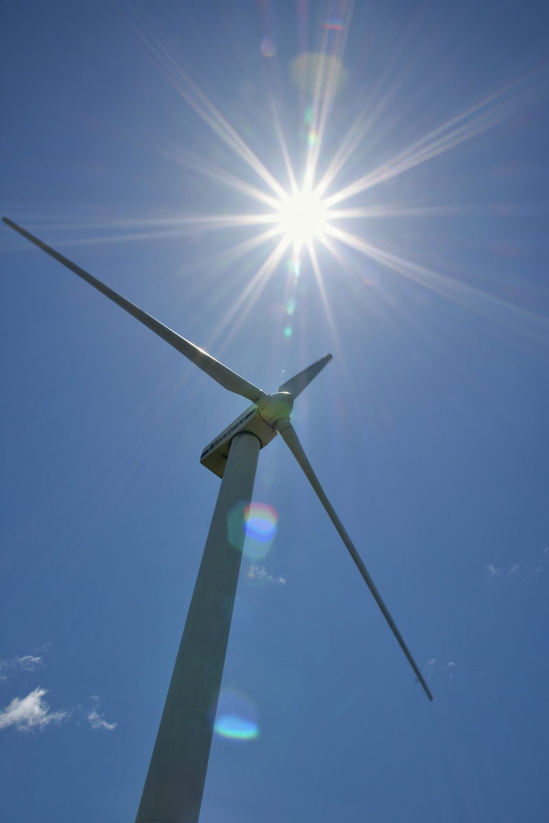 wind power, bright, blue, environment, nature, sunbeam, turbine, environmental conservation, landscape, wind turbine, natural, alternative energy, sunlight