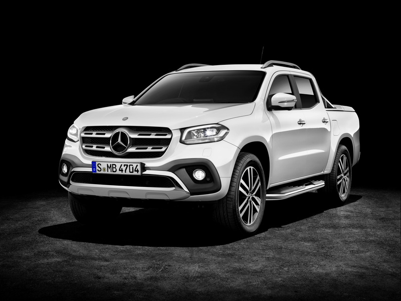 4K, pickup, white, background, 2017, dark, Mercedes-Benz, X-Class