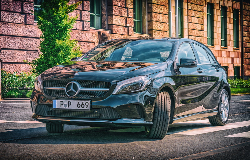 transportation, engine, vintage car, elegant, benz, shock Absorber, brand, dare, brick, a-class, daytime, luxury, architecture, motor vehicle, built structure