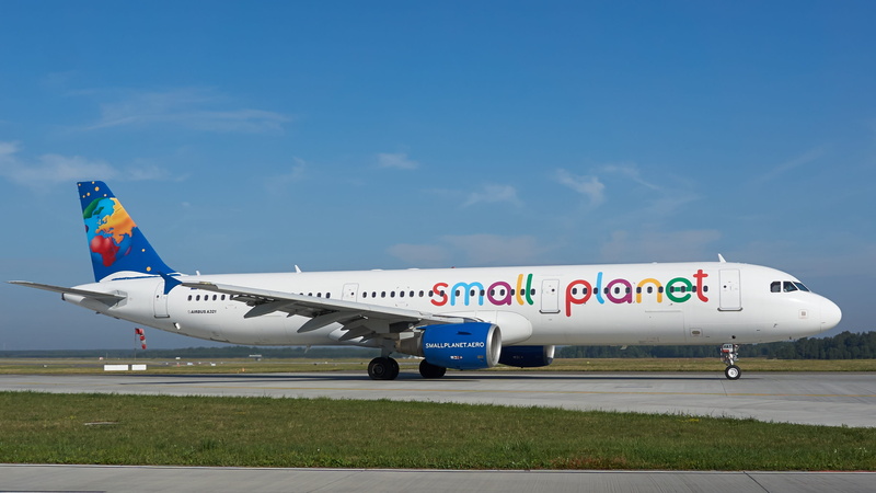 commercial airplane, aerospace industry, blue, on request, airport runway, airplane, small planet, transportation, side view, epkt, airport, the plane