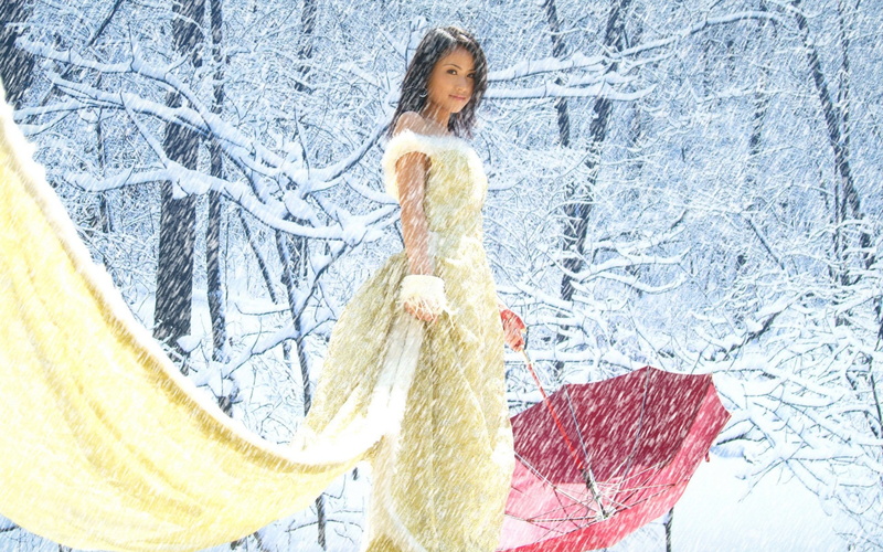 three quarter length, adult, young adult, tree, clothing, beautiful woman, cold temperature, hair, Women, one person, leisure activity, shoulder, real people