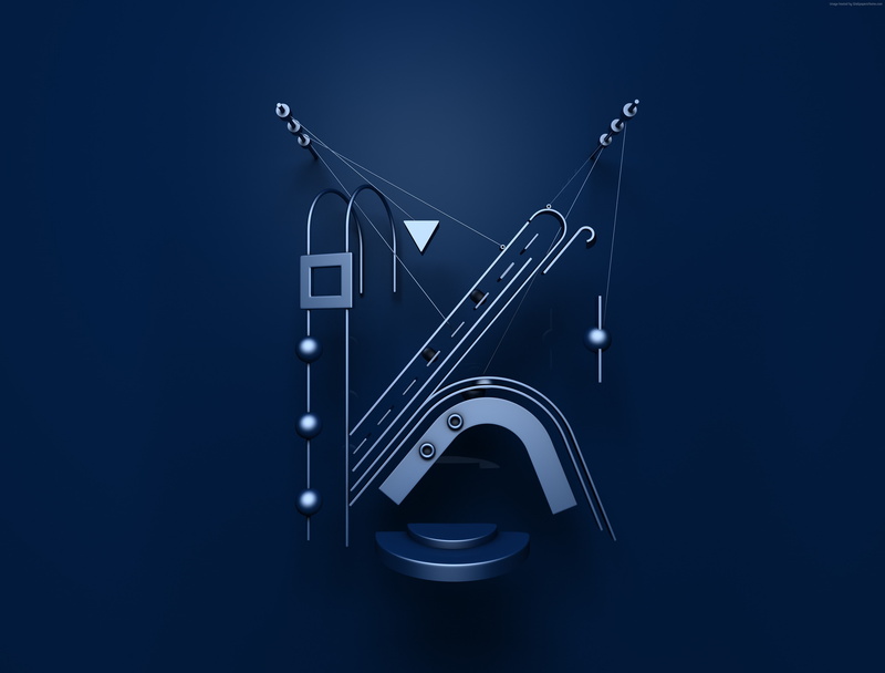 letter, Shape Typeface, font, 3D, 4k, 5k, typography, 4K