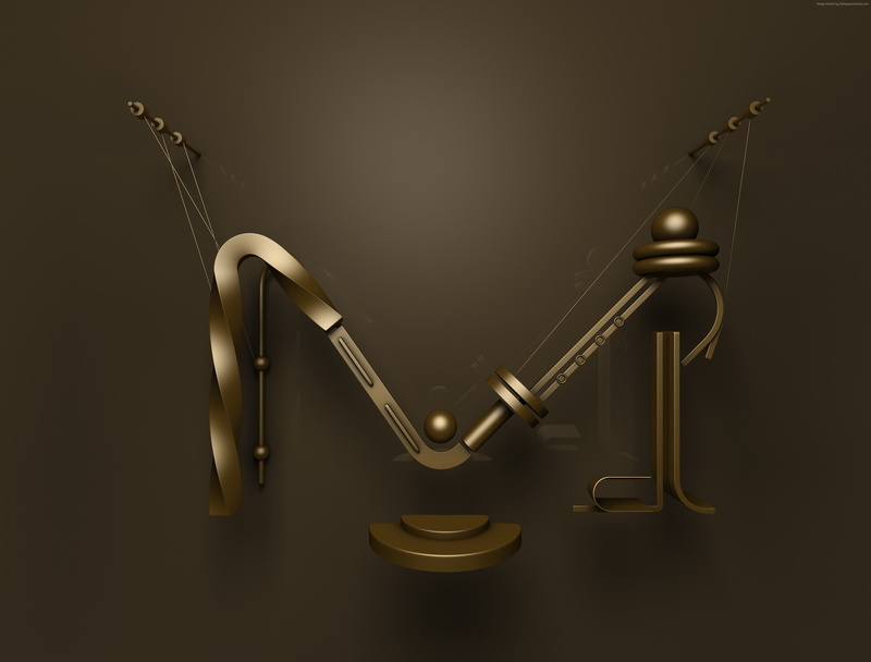 Shape Typeface, 3D, 5k, 4k, letter, 4K, typography, font